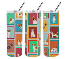 Load image into Gallery viewer, Lots of Red and White Jack Russell Terrier Stainless Steel 20 oz Skinny Tumbler