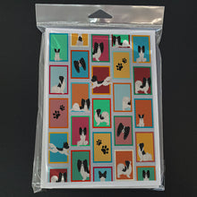 Load image into Gallery viewer, Lots of Black and Whtie Papillon Greeting Cards -  Blank Note Cards – 8-Pack of Artist-Designed Cards with Envelopes