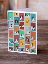 Load image into Gallery viewer, Lots of Tricolor Papillon Greeting Cards -  Blank Note Cards – 8-Pack of Artist-Designed Cards with Envelopes