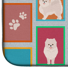 Load image into Gallery viewer, Lots of White Pomeranian Dish Drying Mat