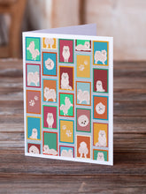 Load image into Gallery viewer, Lots of White Pomeranian Greeting Cards -  Blank Note Cards – 8-Pack of Artist-Designed Cards with Envelopes