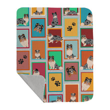 Load image into Gallery viewer, Lots of Blue Merle Sheltie Quilted Blanket 50x60