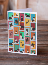 Load image into Gallery viewer, Lots of Tricolor Sheltie Greeting Cards -  Blank Note Cards – 8-Pack of Artist-Designed Cards with Envelopes