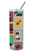 Load image into Gallery viewer, Lots of Tricolor Sheltie Stainless Steel 20 oz Skinny Tumbler
