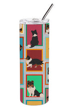 Load image into Gallery viewer, Lots of Tricolor Sheltie Stainless Steel 20 oz Skinny Tumbler