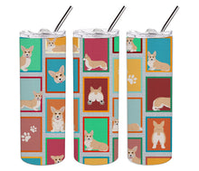 Load image into Gallery viewer, Lots of Fawn Pembroke Corgi Stainless Steel 20 oz Skinny Tumbler