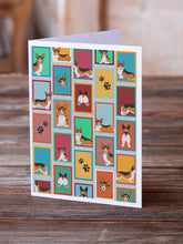 Load image into Gallery viewer, Lots of Sable Pembroke Corgi Greeting Cards -  Blank Note Cards – 8-Pack of Artist-Designed Cards with Envelopes
