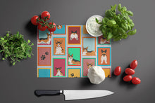 Load image into Gallery viewer, Lots of Sable Pembroke Corgi Glass Cutting Boards – Durable, Decorative Kitchen Art Large