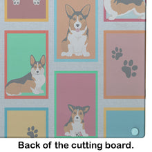 Load image into Gallery viewer, Lots of Sable Pembroke Corgi Glass Cutting Boards – Durable, Decorative Kitchen Art Large