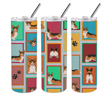 Load image into Gallery viewer, Lots of Sable Pembroke Corgi Stainless Steel 20 oz Skinny Tumbler