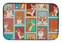 Load image into Gallery viewer, Lots of Red Cardigan Corgi Dish Drying Mat