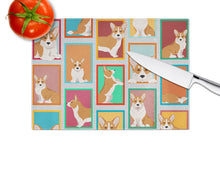 Load image into Gallery viewer, Lots of Red Cardigan Corgi Glass Cutting Boards – Durable, Decorative Kitchen Art Large