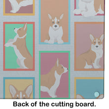 Load image into Gallery viewer, Lots of Red Cardigan Corgi Glass Cutting Boards – Durable, Decorative Kitchen Art Large