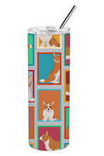 Load image into Gallery viewer, Lots of Red Cardigan Corgi Stainless Steel 20 oz Skinny Tumbler