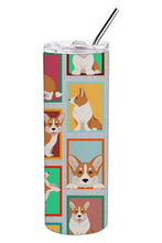 Load image into Gallery viewer, Lots of Red Cardigan Corgi Stainless Steel 20 oz Skinny Tumbler