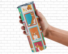 Load image into Gallery viewer, Lots of Red Cardigan Corgi Stainless Steel 20 oz Skinny Tumbler