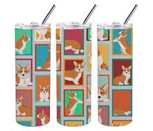 Load image into Gallery viewer, Lots of Red Cardigan Corgi Stainless Steel 20 oz Skinny Tumbler