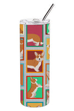 Load image into Gallery viewer, Lots of Red Cardigan Corgi Stainless Steel 20 oz Skinny Tumbler