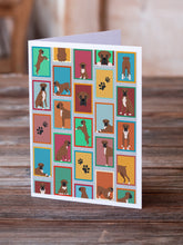 Load image into Gallery viewer, Lots of Black Face Boxer Greeting Cards -  Blank Note Cards – 8-Pack of Artist-Designed Cards with Envelopes