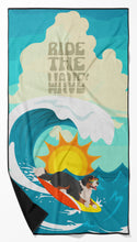 Load image into Gallery viewer, Surfer Dog Bernese Mountain Dog Beach Towel – Premium Towel Large, Colorful, and Ultra-Soft for Pool or Beach