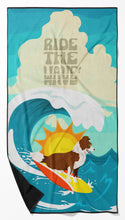 Load image into Gallery viewer, Surfer Dog Red Border Collie Beach Towel – Premium Towel Large, Colorful, and Ultra-Soft for Pool or Beach
