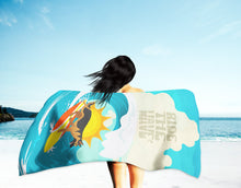 Load image into Gallery viewer, Surfer Dog Black Tan German Shepherd Beach Towel – Premium Towel Large, Colorful, and Ultra-Soft for Pool or Beach
