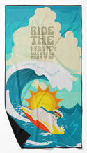 Load image into Gallery viewer, Surfer Dog Cream Labrador Retriever Beach Towel – Premium Towel Large, Colorful, and Ultra-Soft for Pool or Beach