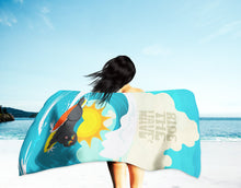 Load image into Gallery viewer, Surfer Dog Grey Newfoundland Beach Towel – Premium Towel Large, Colorful, and Ultra-Soft for Pool or Beach