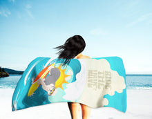 Load image into Gallery viewer, Surfer Dog Old English Sheepdog Beach Towel – Premium Towel Large, Colorful, and Ultra-Soft for Pool or Beach