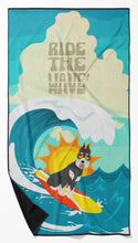 Load image into Gallery viewer, Surfer Dog Black Silver Schnauzer Beach Towel – Premium Towel Large, Colorful, and Ultra-Soft for Pool or Beach