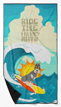 Load image into Gallery viewer, Surfer Dog Schnauzer Beach Towel – Premium Towel Large, Colorful, and Ultra-Soft for Pool or Beach