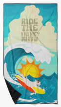 Load image into Gallery viewer, Surfer Dog Bull Terrier Beach Towel – Premium Towel Large, Colorful, and Ultra-Soft for Pool or Beach