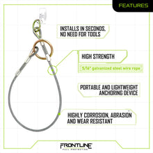 Load image into Gallery viewer, Frontline MPW Wire Rope Choker Anchor 6'