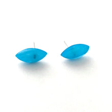 Load image into Gallery viewer, Aqua Marbled Marquis Stud Earrings