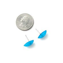 Load image into Gallery viewer, Aqua Marbled Marquis Stud Earrings