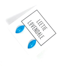 Load image into Gallery viewer, Aqua Marbled Marquis Stud Earrings
