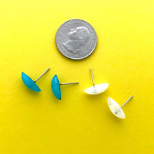 Load image into Gallery viewer, Aqua Marbled Marquis Stud Earrings