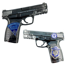 Load image into Gallery viewer, G-016 Massachusetts State Police Trooper Duty Smith &amp; Wesson M&amp;P 45 MSP Challenge Coin