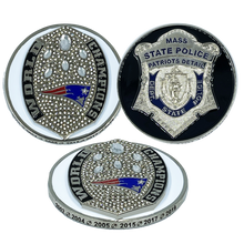 Load image into Gallery viewer, BL12-007 MSP Massachusetts State Police Trooper Stadium Detail Championship Challenge Coin