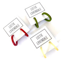 Load image into Gallery viewer, Black Lucite Mini Thread Hoop Earrings