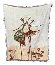 Load image into Gallery viewer, Tache Abstract Art Ballet Dancers Afghan Tapestry Throw Blanket with Fringe (2500)