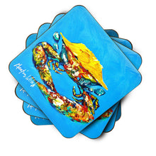 Load image into Gallery viewer, Crab Baby Blue Coasters - Set of 4 Lightweight Foam, Absorbent Drink Coasters