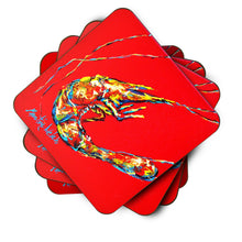 Load image into Gallery viewer, Shrimp Backwards Then Forwards Coasters - Set of 4 Lightweight Foam, Absorbent Drink Coasters