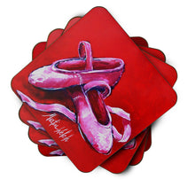 Load image into Gallery viewer, Ballet Pair of Ballet Shoes Coasters - Set of 4 Lightweight Foam, Absorbent Drink Coasters