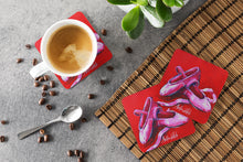 Load image into Gallery viewer, Ballet Pair of Ballet Shoes Coasters - Set of 4 Lightweight Foam, Absorbent Drink Coasters