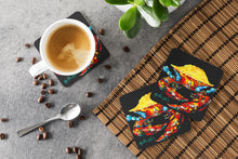 Load image into Gallery viewer, Crab Black Gold Coasters - Set of 4 Lightweight Foam, Absorbent Drink Coasters