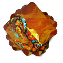 Load image into Gallery viewer, Crab Carmel Coated Coasters - Set of 4 Lightweight Foam, Absorbent Drink Coasters