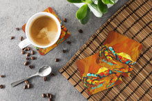 Load image into Gallery viewer, Crab Carmel Coated Coasters - Set of 4 Lightweight Foam, Absorbent Drink Coasters