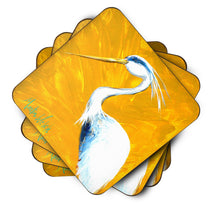Load image into Gallery viewer, Bird - Blue Heron Col Mustard Coasters - Set of 4 Lightweight Foam, Absorbent Drink Coasters