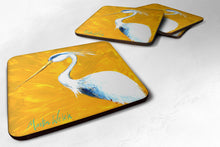 Load image into Gallery viewer, Bird - Blue Heron Col Mustard Coasters - Set of 4 Lightweight Foam, Absorbent Drink Coasters